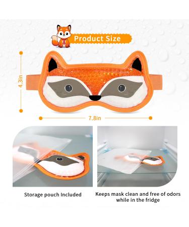 Adorable Cooling Eye Mask Gel - Reusable Hot Cold Therapy for Puffiness Dark Circles Eye Bags & Dry Eyes - Soft Plush Backing - Post Surgery & Migraine Relief #09 Orange - Buy Online on SooperMarket.com