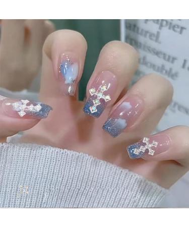 30Pcs Silver Pearl Cross Nail Charms - Antique Style Rhinestones for Women's DIY Nail Art - Buy Online on SooperMarket.com