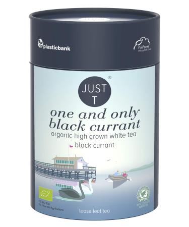 JUST T One and Only Black Currant Premium Loose Leaf Tea (80g) | Organic White Tea Combined with Black Currant | Organic Loose Tea High-Grown Tea in a Sustainable Storage Tin for All Tea Lovers One and Only Black Currant 80 g (Tin)