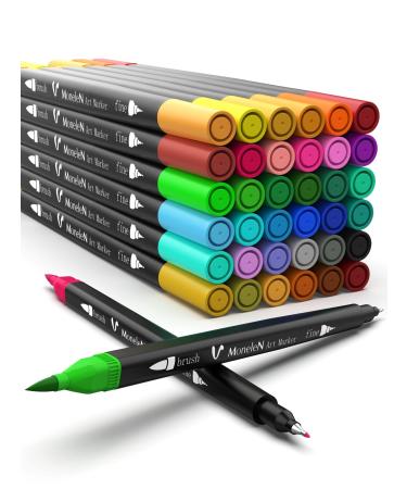 Coloring Markers Set for Adults Kids Teen 36 Dual Brush Pens Fine Tip Art Colored Markers for Adult Coloring Books Bullet Journal School Office Drawing Sketch Double Sided Color Marker Pen