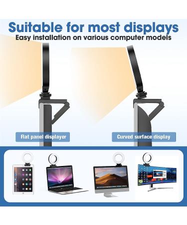 FDKOBE Webcam Lighting Ring Light for Laptop/Computer - 4'' Small Video Conference Lighting with Mount & Tripod, 3 Light Modes, 10 Brightness Levels - Selfie 3000k - Buy Online on SooperMarket.com