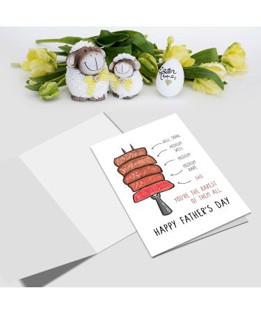 Nchigedy Funny Steak Father's Day Card | Cute Gift from Daughter or Son | You're the Rarest of Them All #14 | International Shipping Available - Buy Online on SooperMarket.com