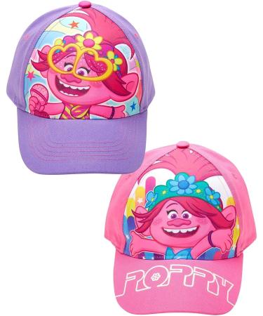 DreamWorks Girls' Trolls 2-Pack Poppy Baseball Caps, Curved Brim Strap Back Hats (4-7) Pink/Purple - Ages 4-7 - Buy Online on SooperMarket.com