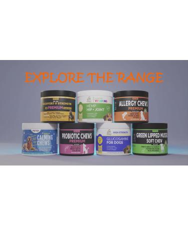 Organic Calming Dog Treats with Chamomile, Hemp Seed, Valerian, Passion Flower, Suntheanine & Melatonin - Duck Flavored Soft Chews (1 Tub) - Buy Online on SooperMarket.com