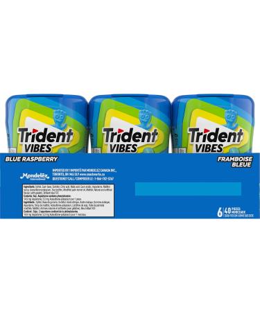 Trident - Vibes Sour Patch Kids Blue Raspberry Chewing Gum - 6 bottles (240 Pieces) - Sugar-Free Gum Blue Raspberry 40 count (Pack of 6) - Buy Online on SooperMarket.com