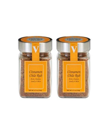 Cinnamon Chile Rub- Two 4.7 oz. Jars - Sweet and spicy rub great for BBQ and other recipes.