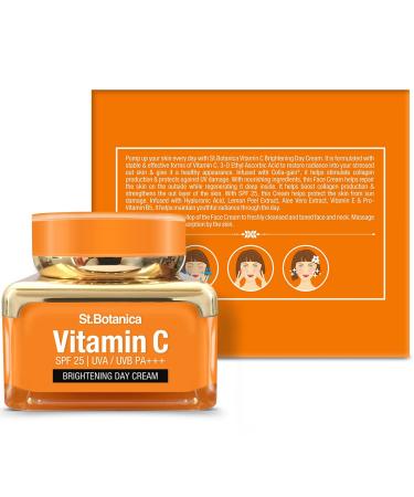 StBotanica Vitamin C Brightening Day Cream with SPF 30 - Radiant Skin 50g - Anti-Aging UVA/UVB Protection - Buy Online on SooperMarket.com
