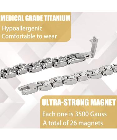 EnerCoppeX Magnetic Ankle Bracelet for Women Stainless Steel Lymph Detox Anklet 3500 Gauss Effective Magnet (SAC-0189S) - Buy Online on SooperMarket.com