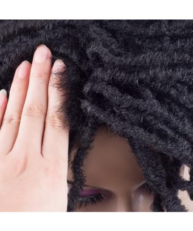 YEZHIQIU 8 Short Dreadlock Wig - Natural Black Synthetic Hair, Heat Resistant Faux Afro Locs Braids Wigs (1B) - Buy Online on SooperMarket.com