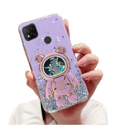 Tivenfezk Nadoli for Xiaomi Redmi 10a Treibsand B r Astronaut Hidden Stand Shell caricature glitter astronaut stand soft silicone bling cell phone case transparent protective cover xiaomi redmi 10a purple