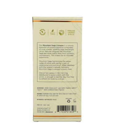Barrel and Oak - Natural Fragrance Cologne Cologne for Men Eau de Cologne Essential Oil-Based Scent Cedar & Patchouli Blend Subtle Earthy Fragrance Paraben Free Vegan (Mountain Sage 2.7 oz) Mountain Sage 2.7 Fl Oz (Pack of 1) - Buy Online on SooperMarket.com