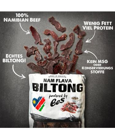 Nam Flava - Original Namibian Biltong 100g | Premium Dried Meat & Beef Jerky - International Shipping Available - Buy Online on SooperMarket.com