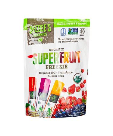 Deebee's Organic Superfruit Freezie Assorted Flavors 10 Bars 1.35 fl oz (40 ml) Each