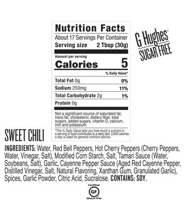 G Hughes Sugar Free Sweet Chili Sauce 18 oz (3 Pack) - Gluten-Free & Low Carb Dipping Sauce - Buy Online on SooperMarket.com