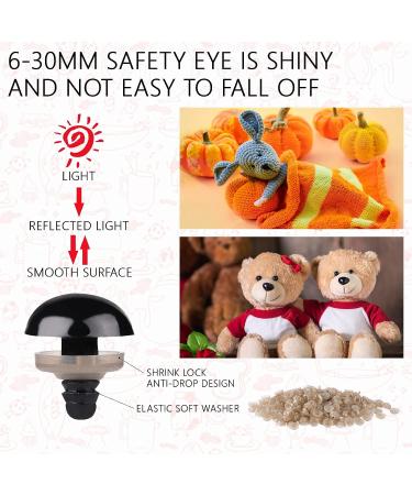 816 Pcs Colorful Safety Eyes for Amigurumi - Plastic, 6-30mm, with Washers - Ideal for Crochet, Stuffed Animals, Teddy Bears - Buy Online on SooperMarket.com