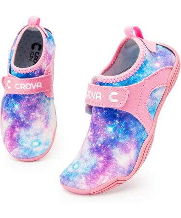 CROVA Kids Water Sports Shoes - Ultra Light Quick-Dry Aqua Socks for Boys Girls - Purple Galaxy Design - Sizes 2.5-10 Toddler/Little Kid - Buy Online on SooperMarket.com