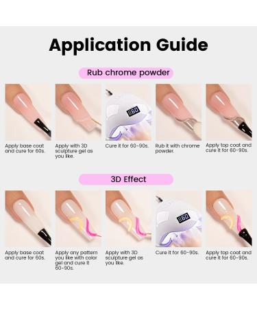 RARJSM No Wipe Clear 3D Sculpting Gel Painting Gel Polish Nail Art Designs Chrome Nail Powder Nail Charms Rhinestone Decoration Adhesive Glue Drawing Painted Sculpture Hard Gel UV LED Curing Requires - Buy Online on SooperMarket.com