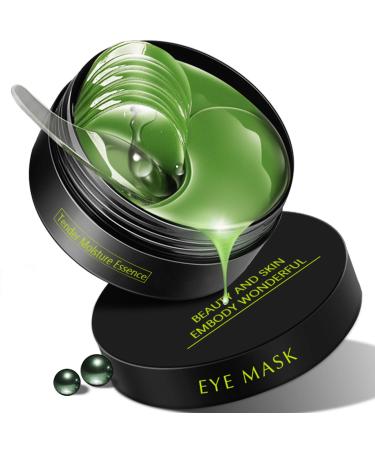 Under Eye Patches 30 pairs Hyaluronic Acid Anti-Aging Under Eye Mask Collagen Under Eye Gel Pads for Dark Circles Wrinkles Fine Line Puffiness (Green) 30 Pair (Pack of 1)
