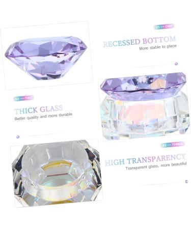 minkissy Nail Art Crystal Cup Cosmetics Cover Glass Purple Manicure 6.5x8cm Purple - Buy Online on SooperMarket.com
