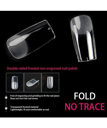 240PCS Medium Square Gel Nail Tips Set - Pre-Buffed Artificial Nails Kit - Buy Online on SooperMarket.com