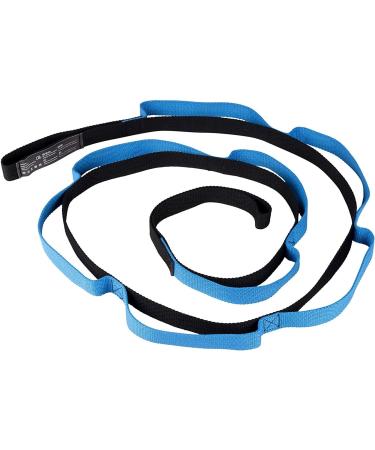 Yoga Stretch Strap - 10 Loops Stretching Strap, Multi-Grip Stretch Band, Fitness Pilates Stretching Belt, for Athlete Dancer Cheerleader Gymnast Runner Training, Black Blue