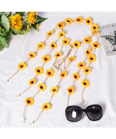 Sucrain Flower Hippie Headband Set - 4pcs Bohemian Sunflower Hair Accessories (2 Yellow 2 White) - Buy Online on SooperMarket.com