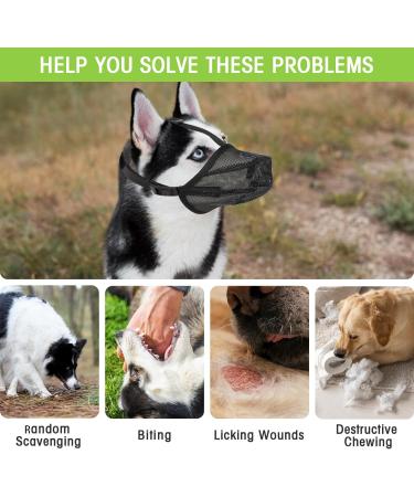 Dog Muzzle NiCoLa Soft Adjustable Mesh Muzzles for Small Medium Large Dogs Breathable Pet Mask Dog Training Muzzle with Adjustable Straps Prevent Biting Chewing and Licking (L) Black-L - Buy Online on SooperMarket.com