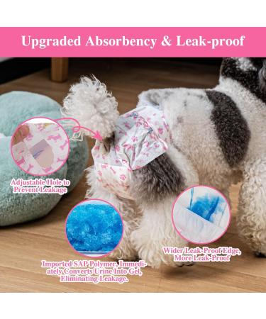 Buy Dono Disposable Dog Diapers for Females - 48 Super Absorbent Leak-Proof Pants for Heat & Incontinence - Sizes XXS to L - Buy Online on SooperMarket.com