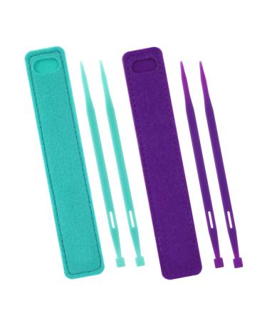 4 Pieces Sewing Purple Thangs Multifunctional Sewing Tools,Sewing Seam Presser Tool Plus 2 Felt Storage Pouches Multifunctional Sewing Purple Thang
