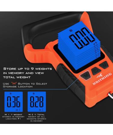 KastKing Fish Scale  WideView Floating Waterproof Digital Scale  2.5 Large LCD Display  110lb Capacity  Multi-Mode Pound/Ounces & Kilograms  Stores up to 9 Weights  Fishing Gifts for Men B: Orange combo - Buy Online on SooperMarket.com
