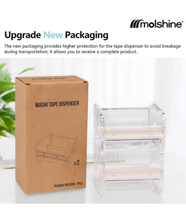 Molshine 2 Pack Transparent Desktop Washi Tape Dispenser with Cutter and Roll Holder - Beige (Masking Tape Not Included) - Buy Online on SooperMarket.com