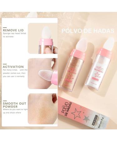 Lovelycat Body Glitter Powder Stick Face highlights Shimmer Face and Body Highlighter Powder with Sponge Head Magic Colour Shiner Powder for Face Body Arms Collarbones and Leg (01#White) - Buy Online on SooperMarket.com