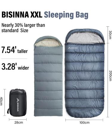 BISINNA XXL 3-4 Season Sleeping Bag for Big & Tall Adults - Waterproof, Lightweight & Warm - Perfect for Camping, Backpacking & Hiking - Gray - Left Zip - Buy Online on SooperMarket.com