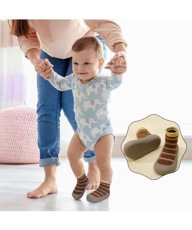 Zuimei 2 Pairs Toddler Sock Shoes | Baby Boys Girls First Walking Shoes | Anti-Slip Rubber Sole | Infant Slippers (6-12 months) - Buy Online on SooperMarket.com