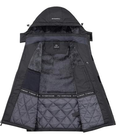 Farvalue Men's Waterproof Ski Jacket | Winter Warm Snow Coat with Hood - Grey | Large Size - Buy Online on SooperMarket.com