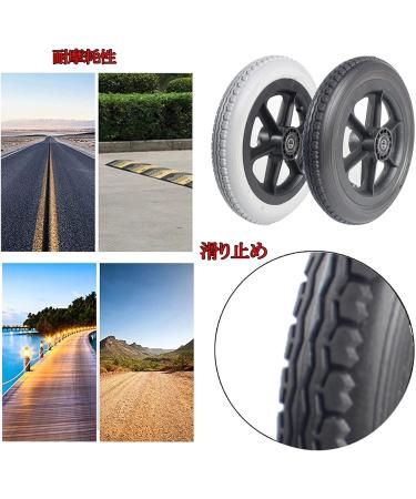 Wheelchair Front Wheel 1 Pair Solid Wheels Replacement for Wheelchair 12 X 2 Non-Pneumatic Wheelchair Rear Wheels Assembly 12Inch (30Cm) Front Wheel with 12Mm Bearing/Gray(Black) - Buy Online on SooperMarket.com