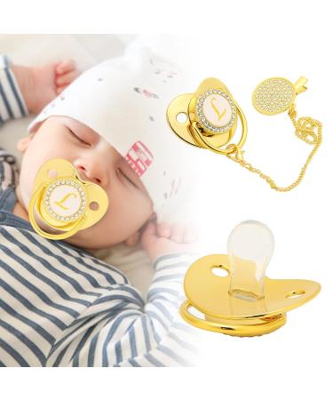 Golden Baby Bite Rings | 26 Letter Pacifier & Fruit Feed Dispenser | Safe Medical Materials - Buy Online on SooperMarket.com
