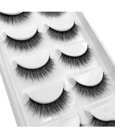 Desikixudy 3D Faux Lashes Handmade Luxurious Volume Fluffy Natural False Eyelashes 5 Pairs with Tweezers 05 - Buy Online on SooperMarket.com