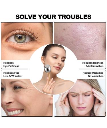 Ice Globes for Facial Skin Care - Unbreakable Steel Cooling Rollers & Cryo Sticks for Women | Tighten Skin & Reduce Puffiness - Buy Online on SooperMarket.com
