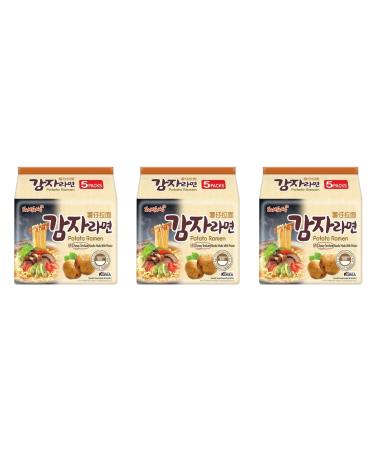 Samyang Potato Flavour Instant Noodle Ramen Suitable For Vegetarian (Pack of 15) by CNMART