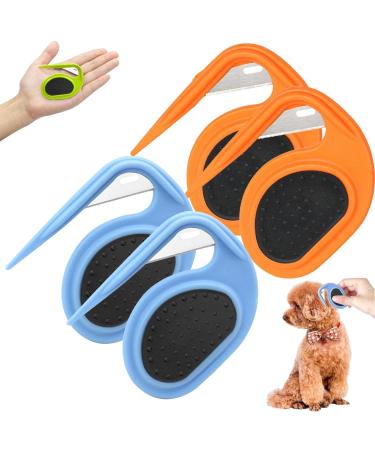 Pulunto dog comb for pets open knots comb fur hair fur care trimmer pet brush puppy crest 4 x orange + blue unit size