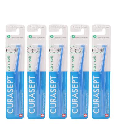 Bordstract 5PCs B schenzahnbrush soft bristles remove stubborn spots professional interdental toothbrush for orthodontic patients (blue)
