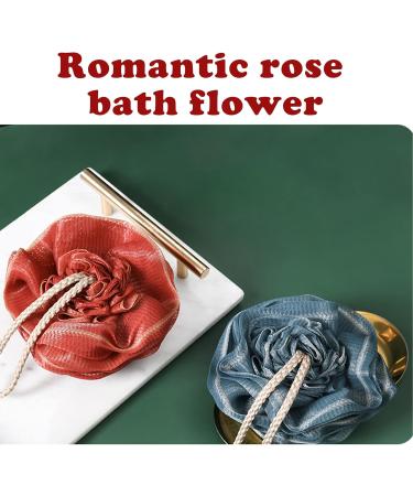 Exfoliating Bath Shower Sponge - Rose Shape Mesh Loofah Balls for Deep Cleansing & Soft Body Scrubbing - Buy Online on SooperMarket.com