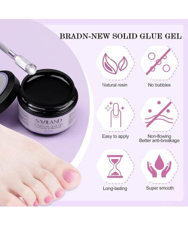 Saviland 500PCS Toe Nail Tips & Solid Glue Gel Kit for Nail Salon & Home DIY - Buy Online on SooperMarket.com