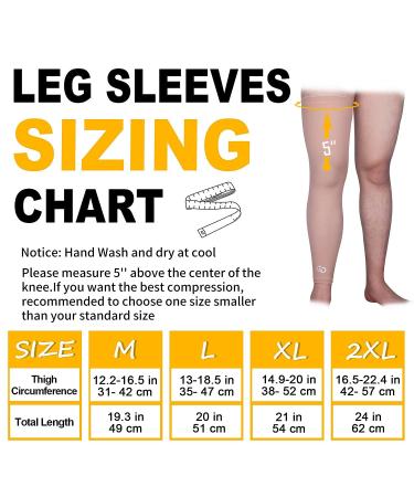 GP GIORO PARTNER XX-Large Black/Skin Long Leg Compression Sleeves - 2 Pairs for Running, Basketball, Hiking & Cycling - Buy Online on SooperMarket.com
