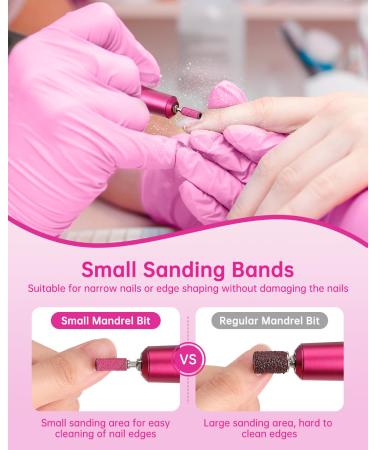 YBLNTEK 80Pcs Sanding Bands for Nail Drill - 3.1MM Mandrel Bit 80/120/180/240 Grit Ideal for Acrylic & Gel Nail Shaping - Buy Online on SooperMarket.com