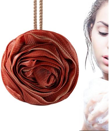 Shower Sponges for Body | Rose Multipurpose Bath Balls | Women & Men Skin Friendly Body Scrubber Soft Shower Balls with Lanyard for Home Red - Buy Online on SooperMarket.com
