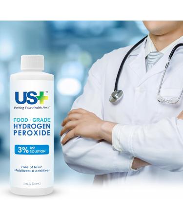 Buy Food Grade 3% Hydrogen Peroxide - Natural All-Purpose Cleaner - Made in USA - 32 Fl Oz - International Shipping - Buy Online on SooperMarket.com