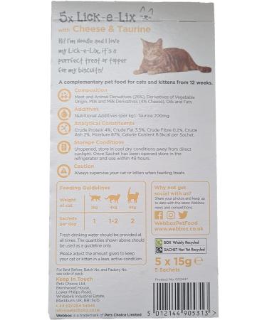 Webbox Cats Delight Lick E Lix Treats 4 Pack Contains 5 X Cheese & Taurine Yoghurty Treats (20 Sachets) - Buy Online on SooperMarket.com