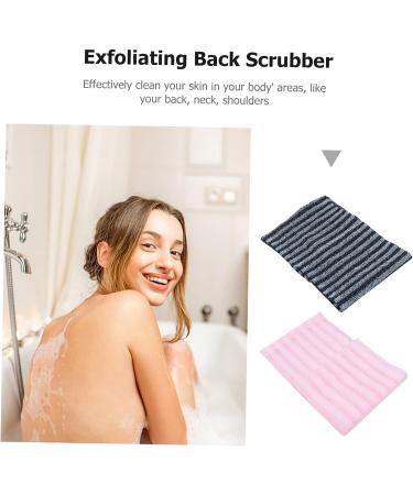 Silicone Body Brush Bath Towel Set - 2Pcs Pull Back Strip Scrubber for Adults | 100x25cm - Buy Online on SooperMarket.com